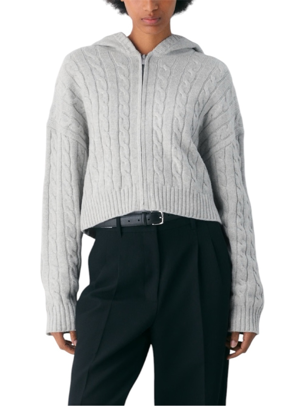 Aritzia Sunday Best Octavia Zip Hoodie in Grey Womens Size Medium